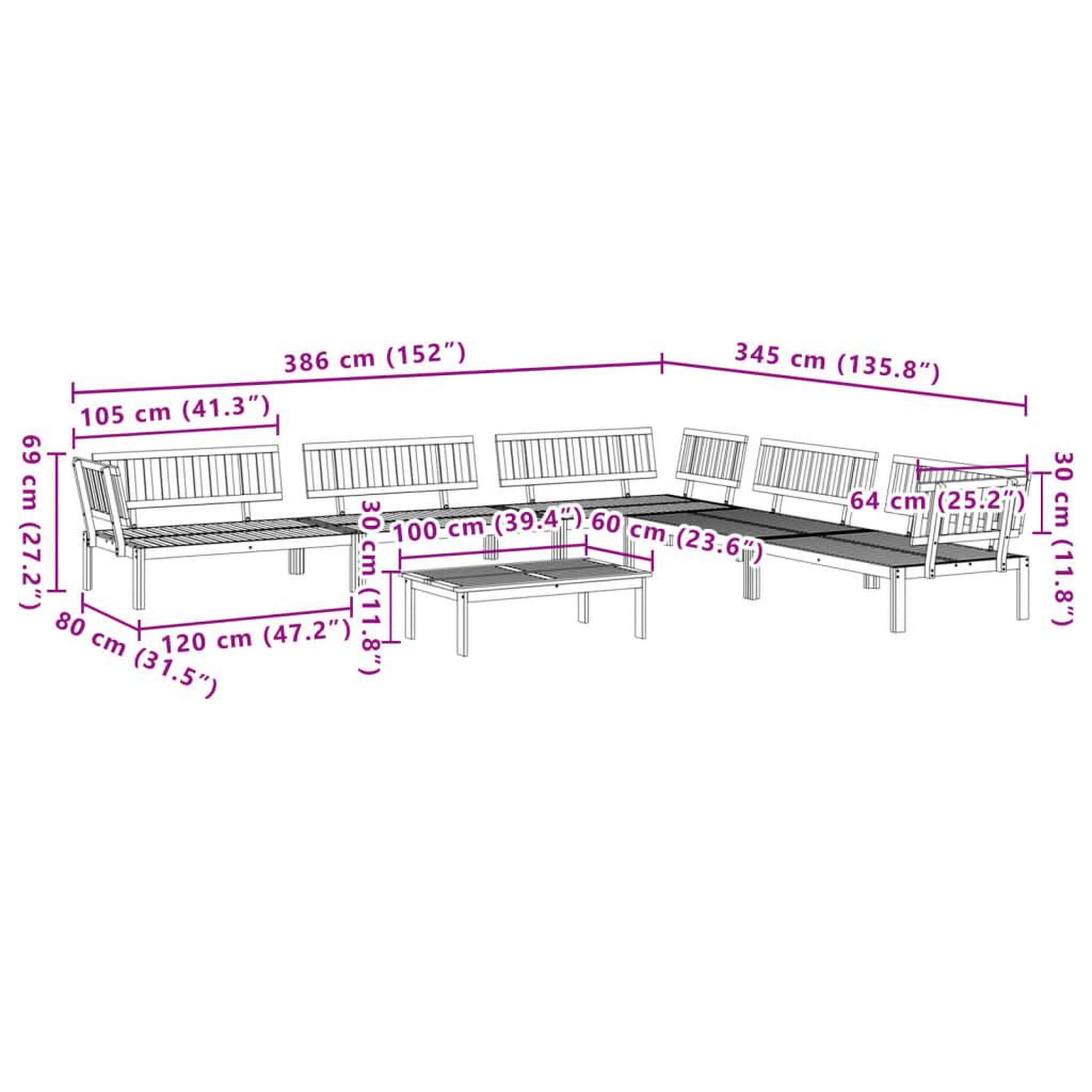 Voir la diapositive 6 : VIDAXL Salon palette de jardin 6 pcs bois d'acacia massif