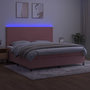 Voir la diapositive 4 : VIDAXL Sommier a lattes de lit et matelas LED Rose 200x200 cm Velours