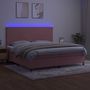 Voir la diapositive 4 : VIDAXL Sommier a lattes de lit et matelas LED Rose 200x200 cm Velours