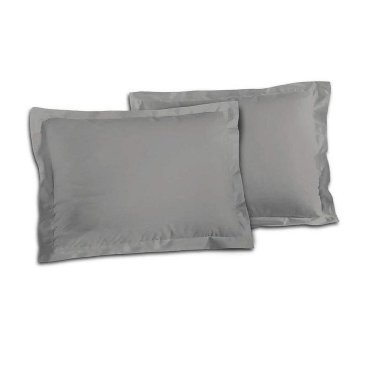 LOVELY HOME LOVELY HOME Lot de 2 Taies dOreillers 100% coton 50x70 cm - Gris clair