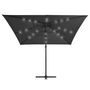 Voir la diapositive 3 : VIDAXL Parasol de jardin en porte-a-faux lumieres LED et mat en acier