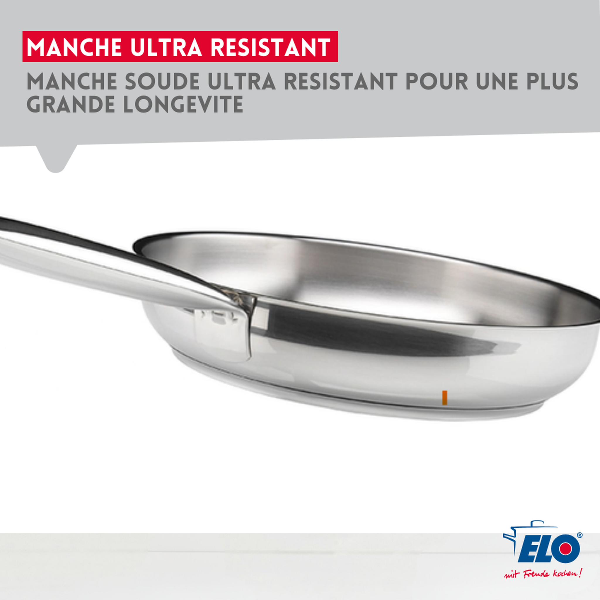 Voir la diapositive 4 : ELO Poêle à frire en inox 18/10 32 cm elo profi therm