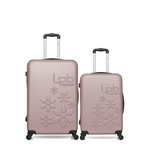 LES P'TITES BOMBES LPB Lot de 2 - Valises grand format et weekend ELEONOR. Coloris disponibles : Beige, Gris