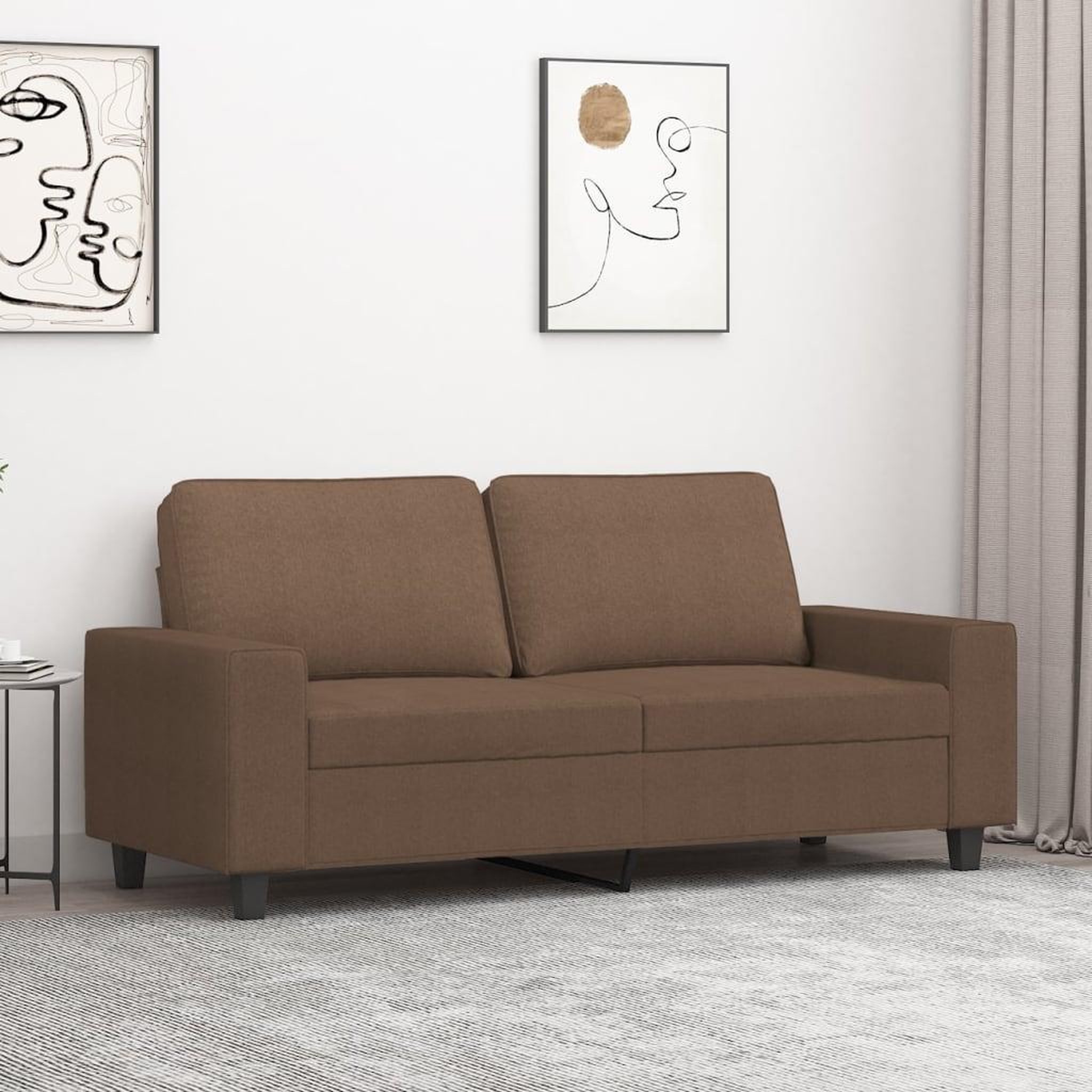 VIDAXL Canape a 2 places Marron 140 cm Tissu