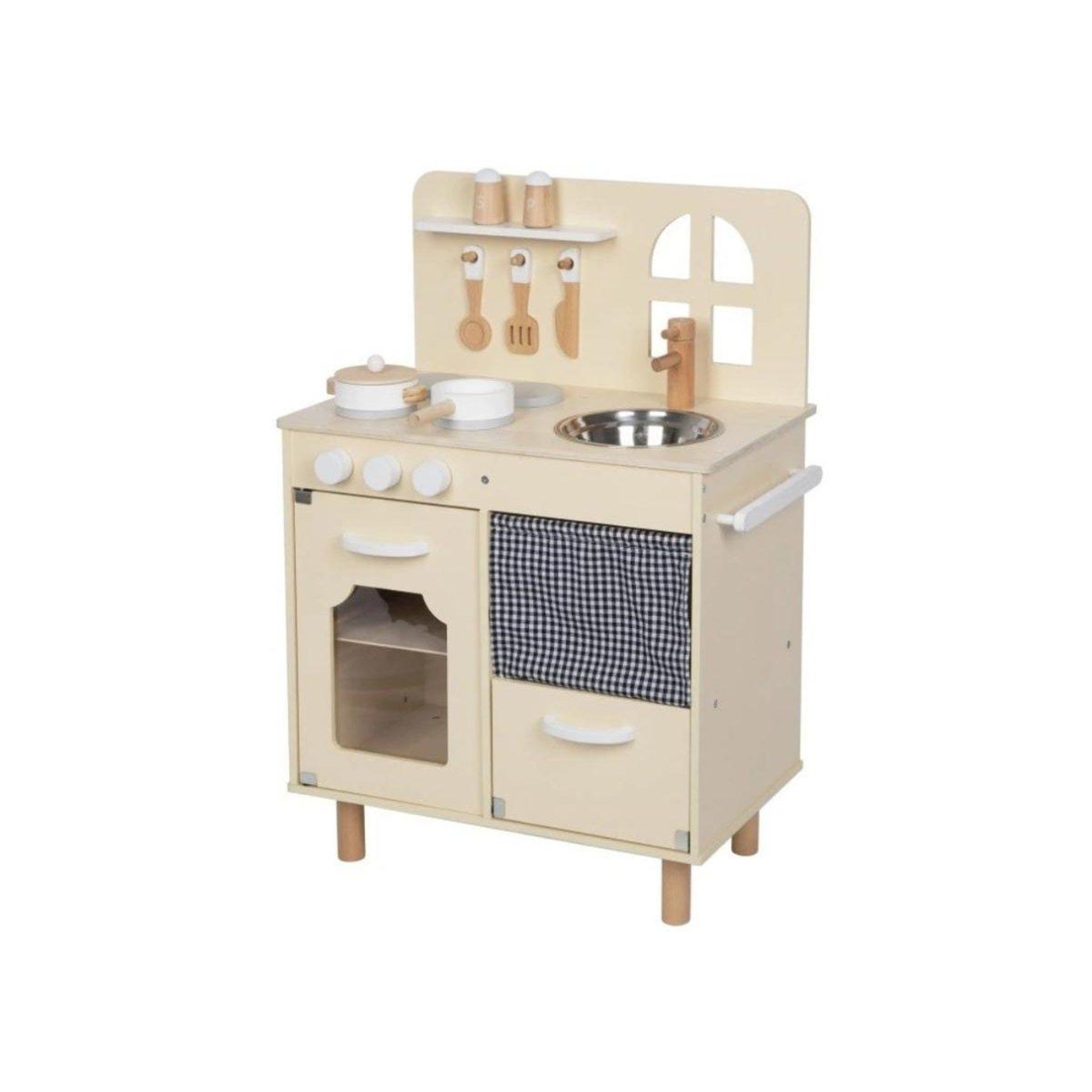 Voir la diapositive 2 : ELINELI Cuisine en bois avec four beige