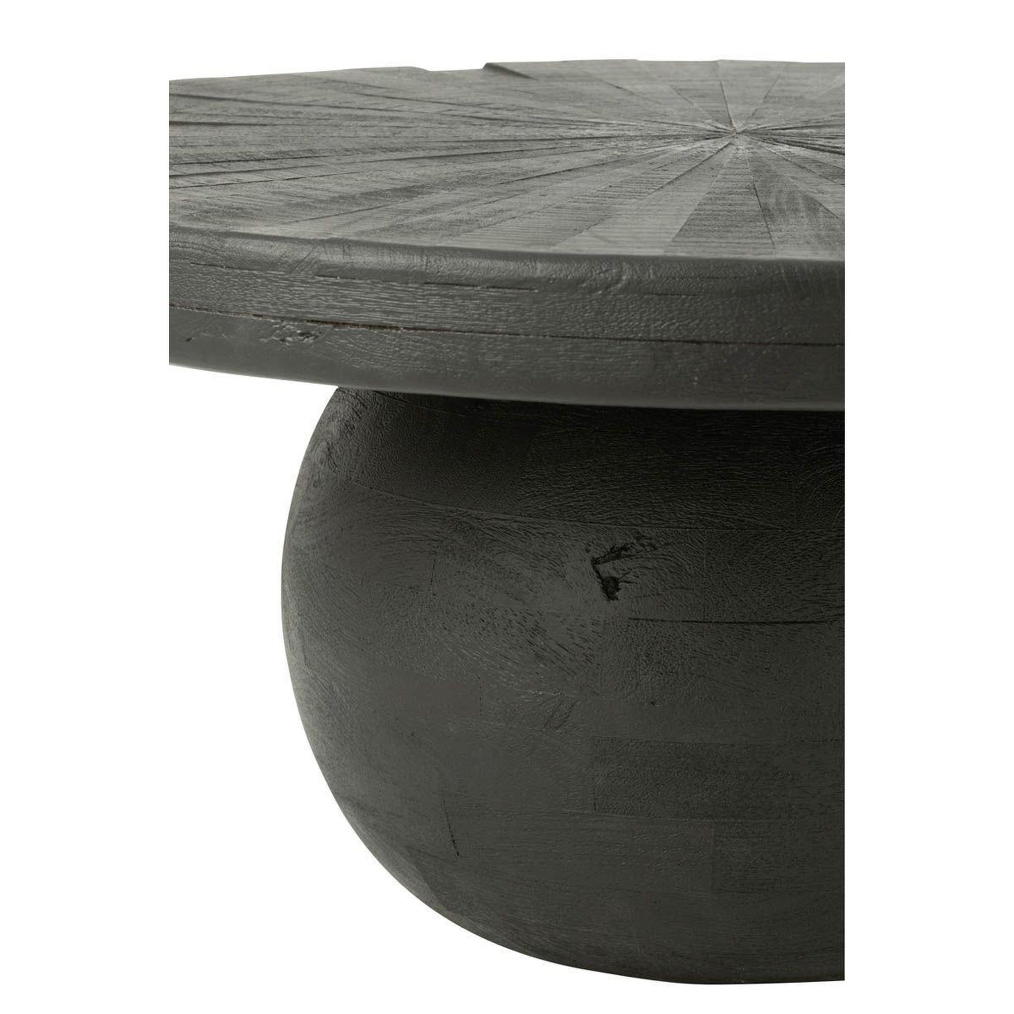 Voir la diapositive 3 : J-LINE Table basse ronde en bois  shanil  80cm noir