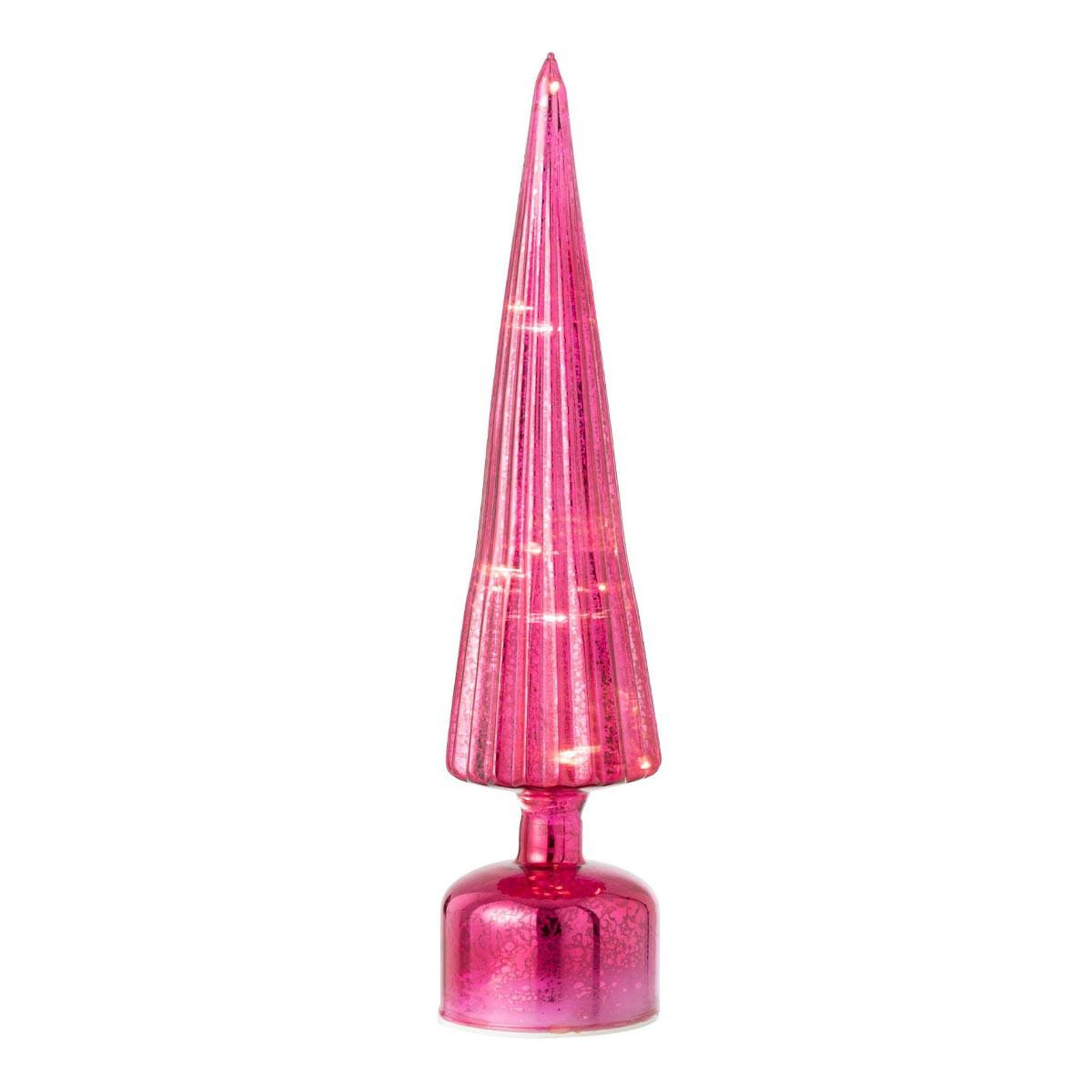 J-LINE Sapin Tournant à LED  Félicie  39cm Rose