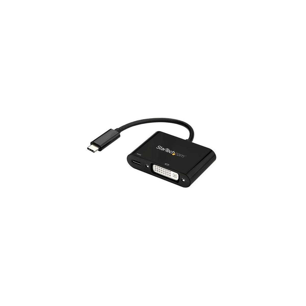 Startech StarTech.com Adaptateur USB-C vers DVI - Convertisseur d'Écran Vidéo 1080p USB Type-C vers DVI-D Single Link avec Chargement - 60W PD Pass-Through - Compatible Thunderbolt 3 - Noir