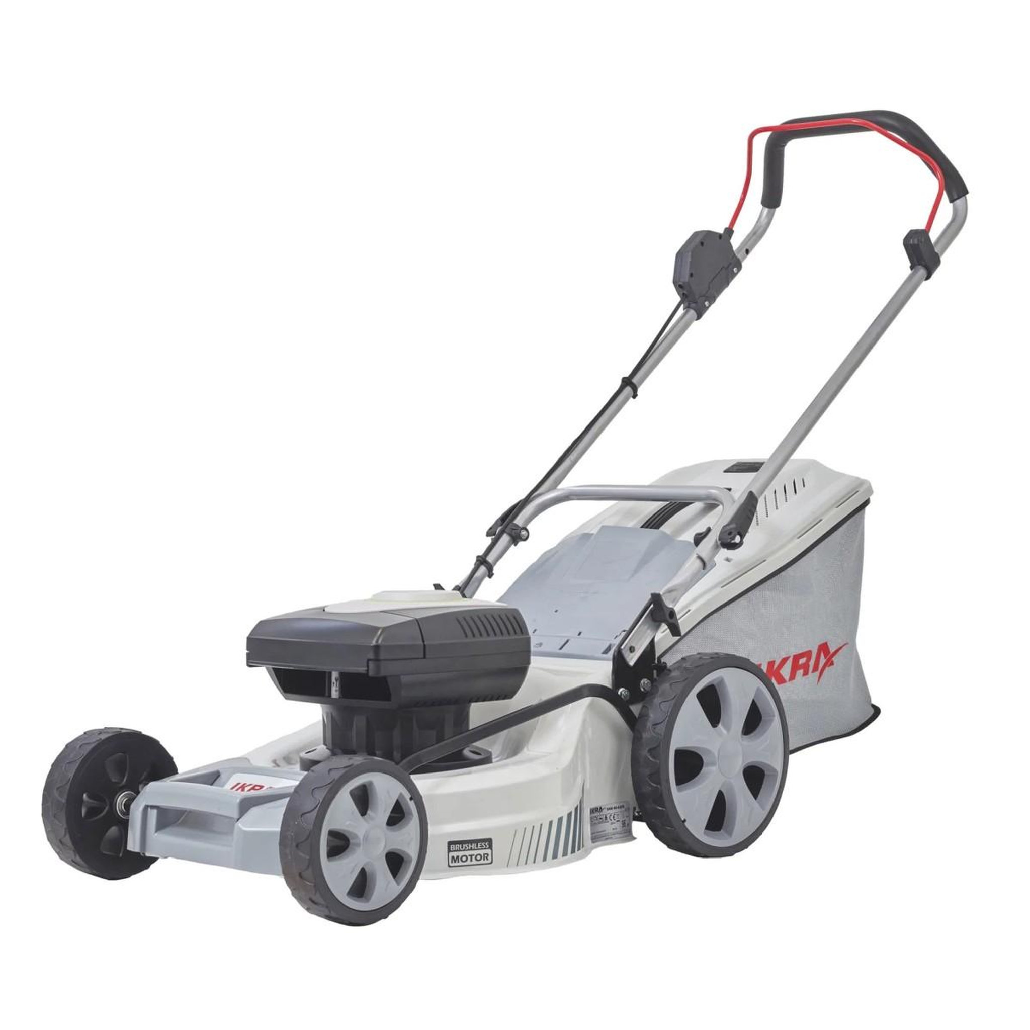 Voir la diapositive 3 : Ikra Tondeuse à gazon + 2 Batteries 40V + Chargeur, Coupe Ø43cm, 6 positions - Tondeuse sans fil Mulching Bac 50L Jardin 600 m2 IKRA