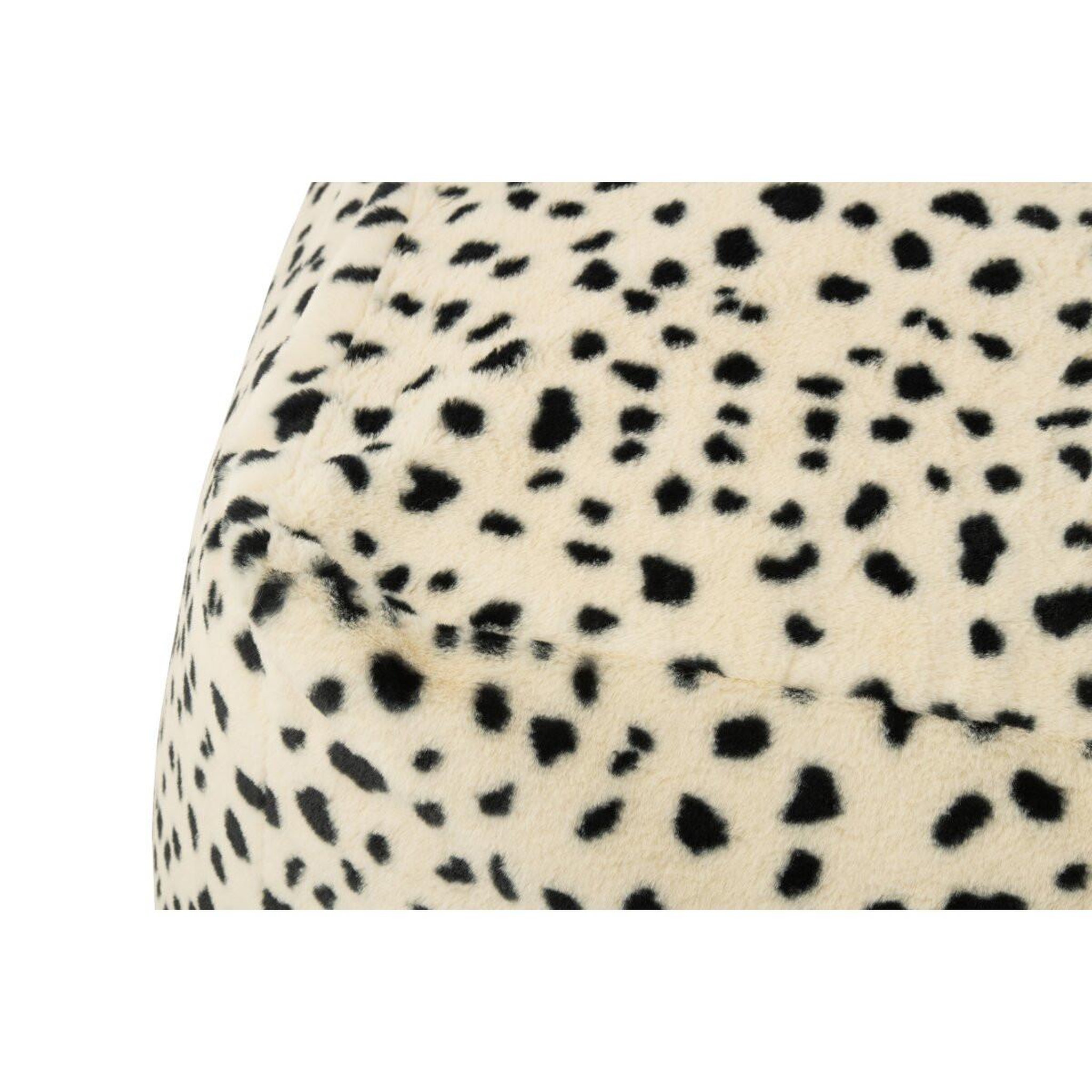 Voir la diapositive 3 : J-LINE Pouf Carré Dalmatien  Ulf  70cm Blanc & Noir