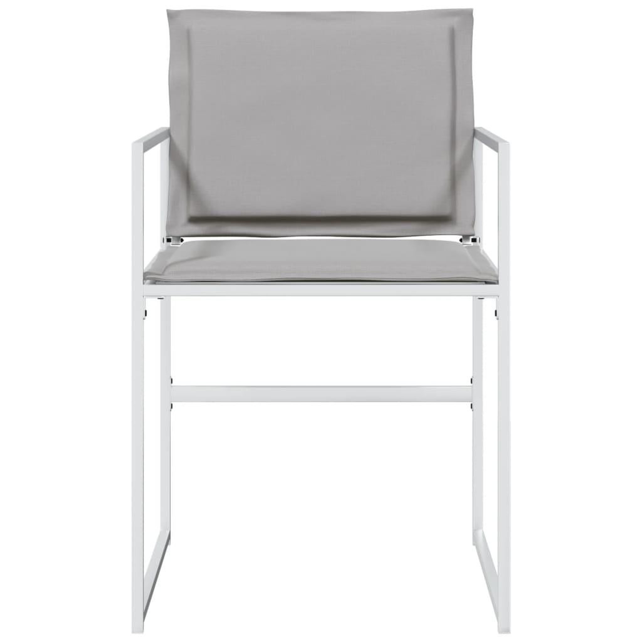 Voir la diapositive 4 : VIDAXL Chaises de jardin avec coussins lot de 4 blanc acier/textilene