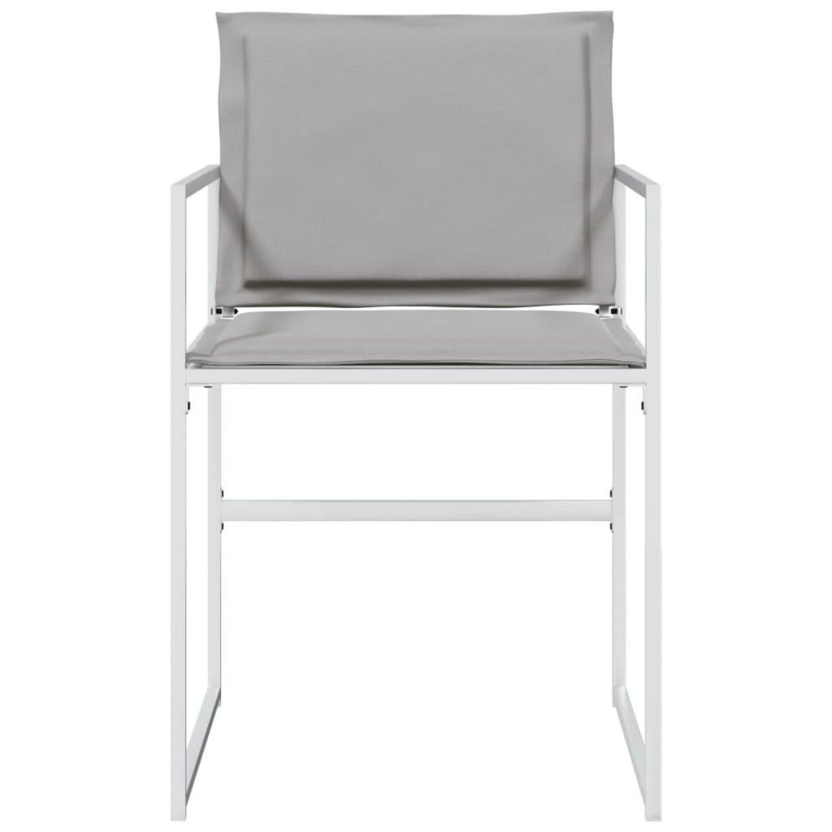 VIDAXL Chaises de jardin avec coussins lot de 4 blanc acier/textilene