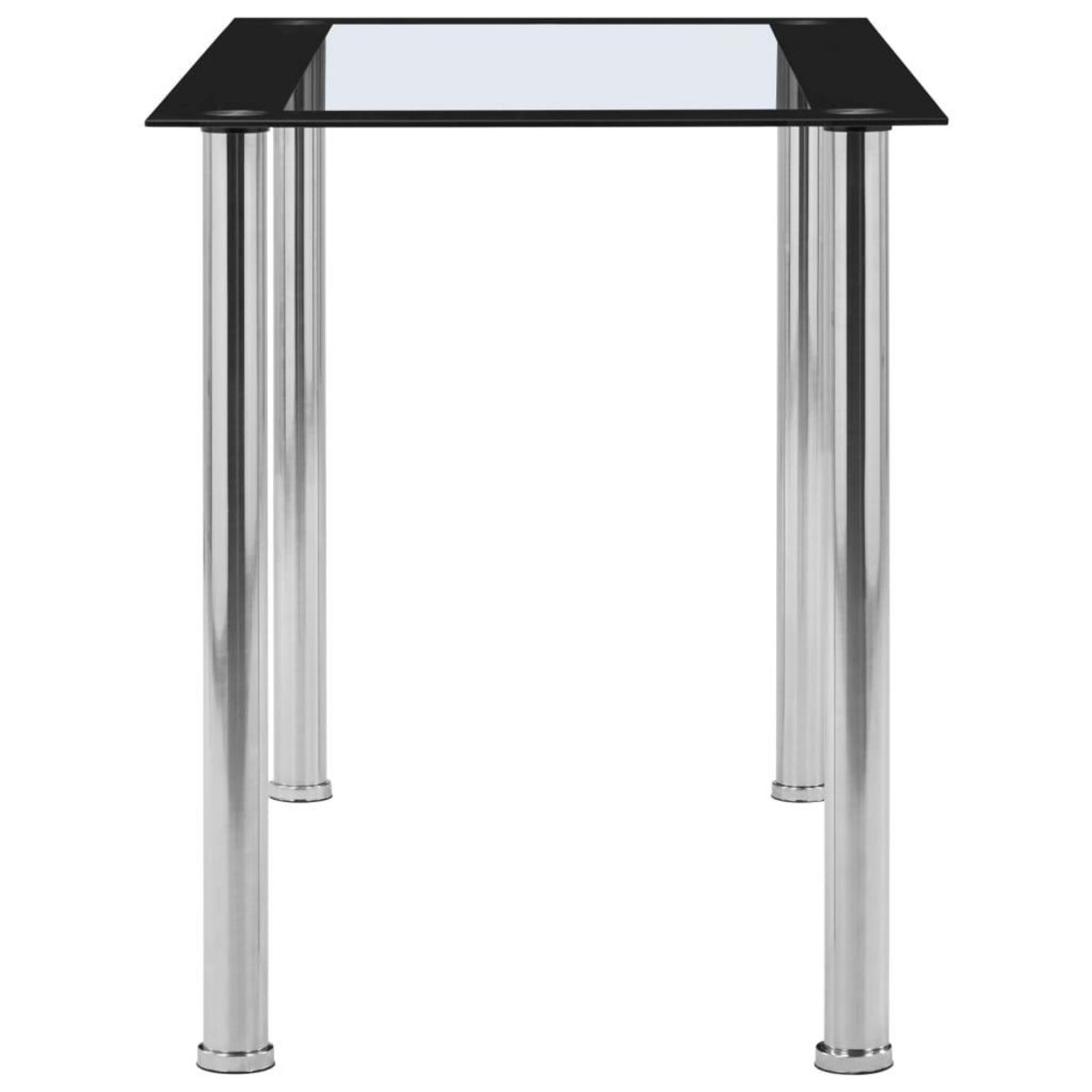 VIDAXL Table a manger Noir et transparent 120x60x75 cm Verre trempe