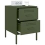 Voir la diapositive 4 : VIDAXL Tables de chevet 2 pcs vert olive 36x39x50,5 cm acier