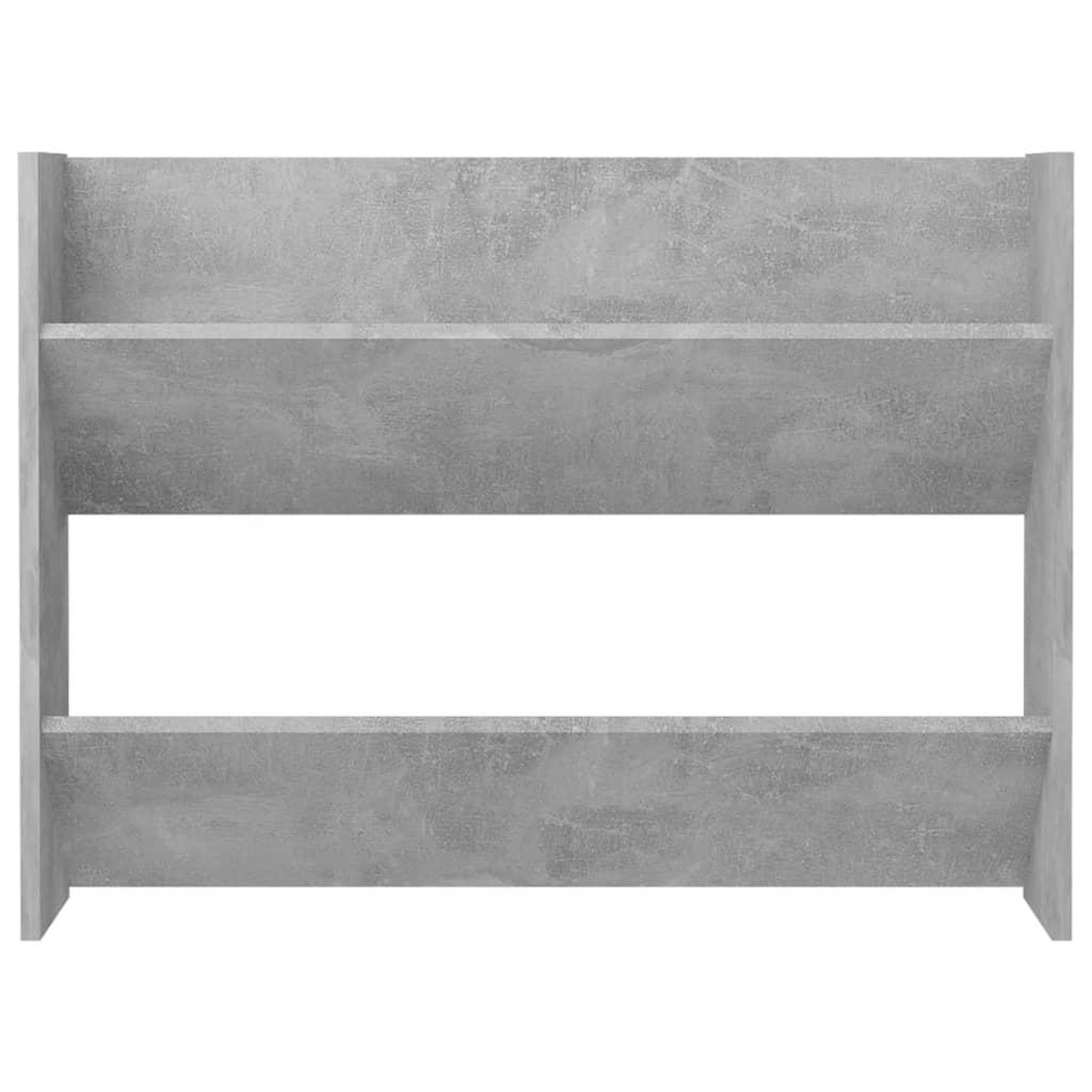 Voir la diapositive 4 : VIDAXL Armoire a chaussures murale Gris beton 80x18x60 cm Agglomere