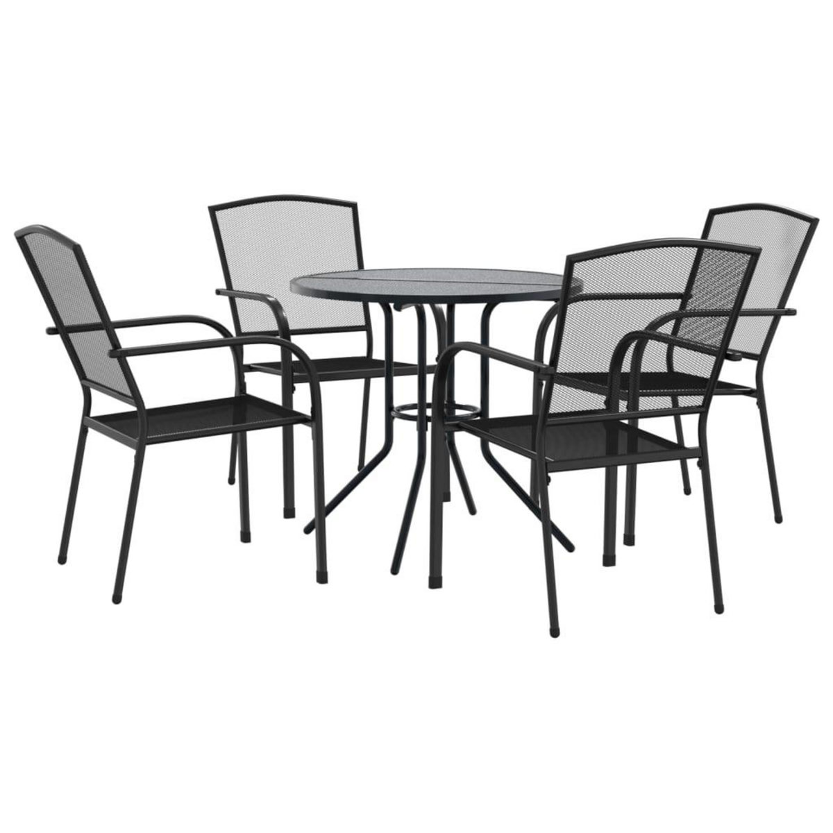 VIDAXL Ensemble de chaises de jardin empilables 5 pcs anthracite
