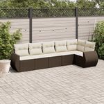 VIDAXL Salon de jardin avec coussins 6 pcs marron resine tressee