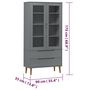 Voir la diapositive 6 : VIDAXL Armoire a vitrine MOLDE Gris 90x35x175 cm Bois de pin massif