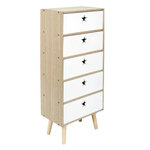 Paris Prix Chiffonnier Enfant  Star  91cm Blanc & Beige
