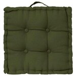 ATMOSPHERA Coussin de Sol  Dorian  40x40cm Vert Kaki