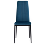 Voir la diapositive 3 : ID MARKET Lot de 6 chaises JULIA en velours bleu pour salle à manger