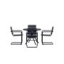 Voir la diapositive 2 : Paris Prix Ensemble Table de Jardin & 4 Chaises  Chios  90cm Noir