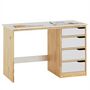 Voir la diapositive 2 : IDIMEX Bureau enfant EMMA, en pin massif, 4 tiroirs et plateau inclinable
