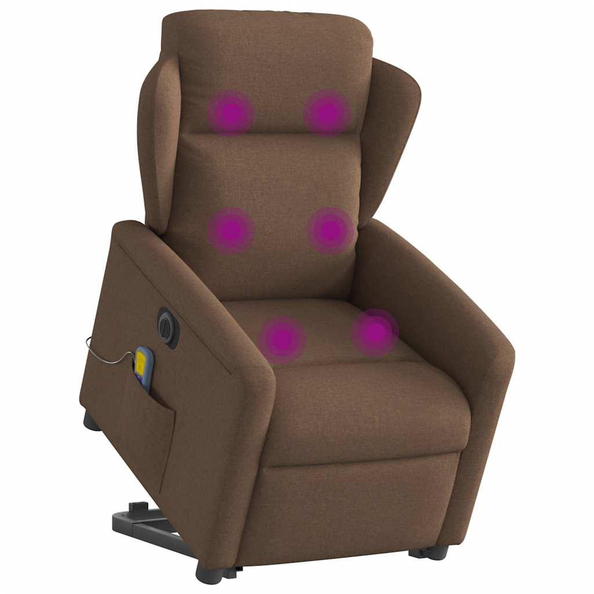 Voir la diapositive 3 : VIDAXL Fauteuil inclinable de massage electrique Marron Tissu