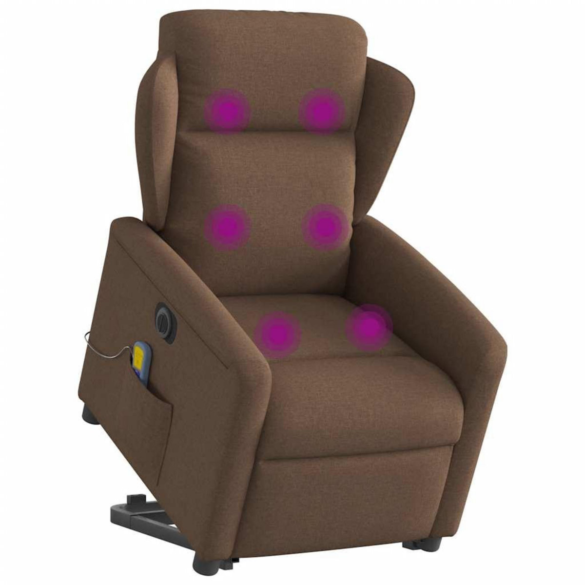 VIDAXL Fauteuil inclinable de massage electrique Marron Tissu