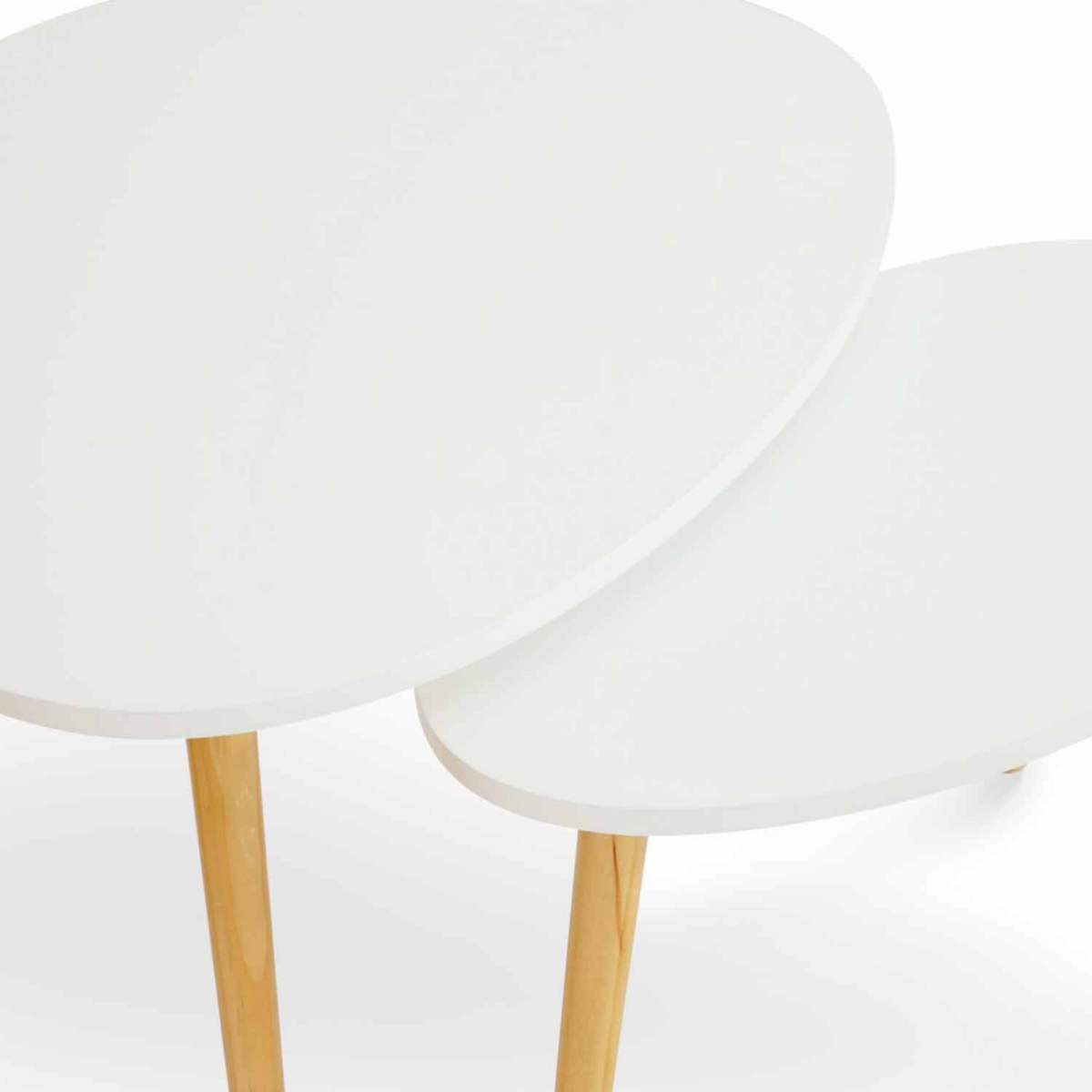 ID MARKET Lot de 2 tables basses gigognes GAIA laquées blanc scandinave