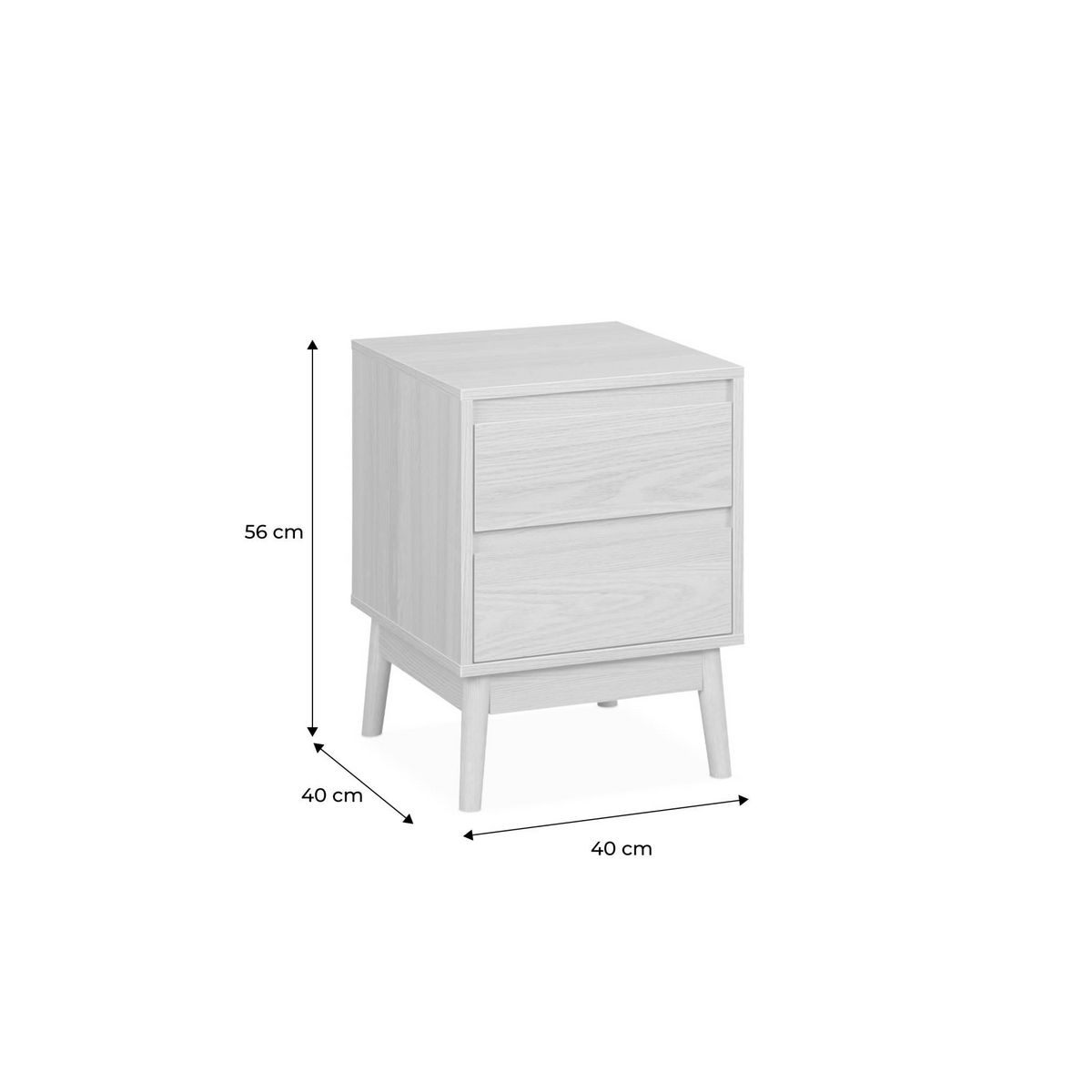 SWEEEK Table de chevet décor bois. deux tiroirs - Dune