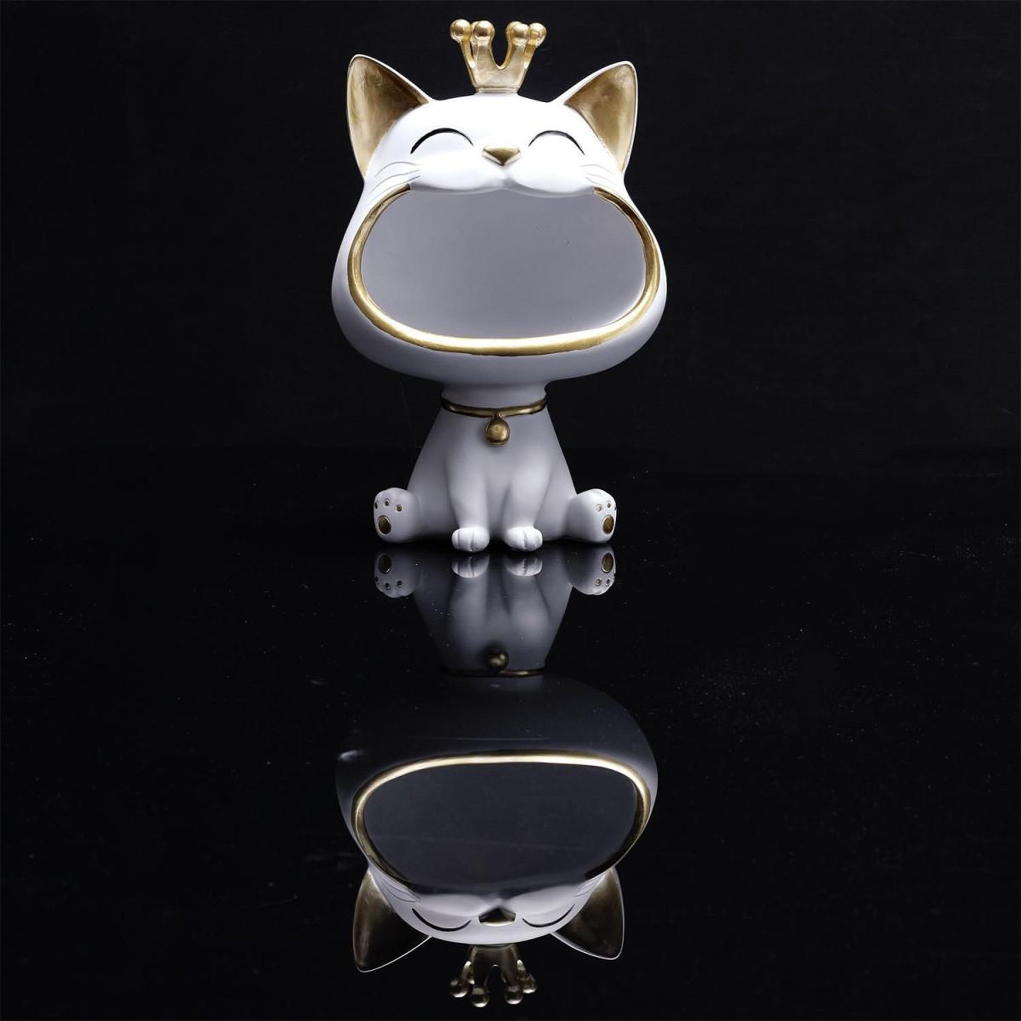 Voir la diapositive 6 : The Home Deco Factory Vide-poche statue  chat  25cm blanc