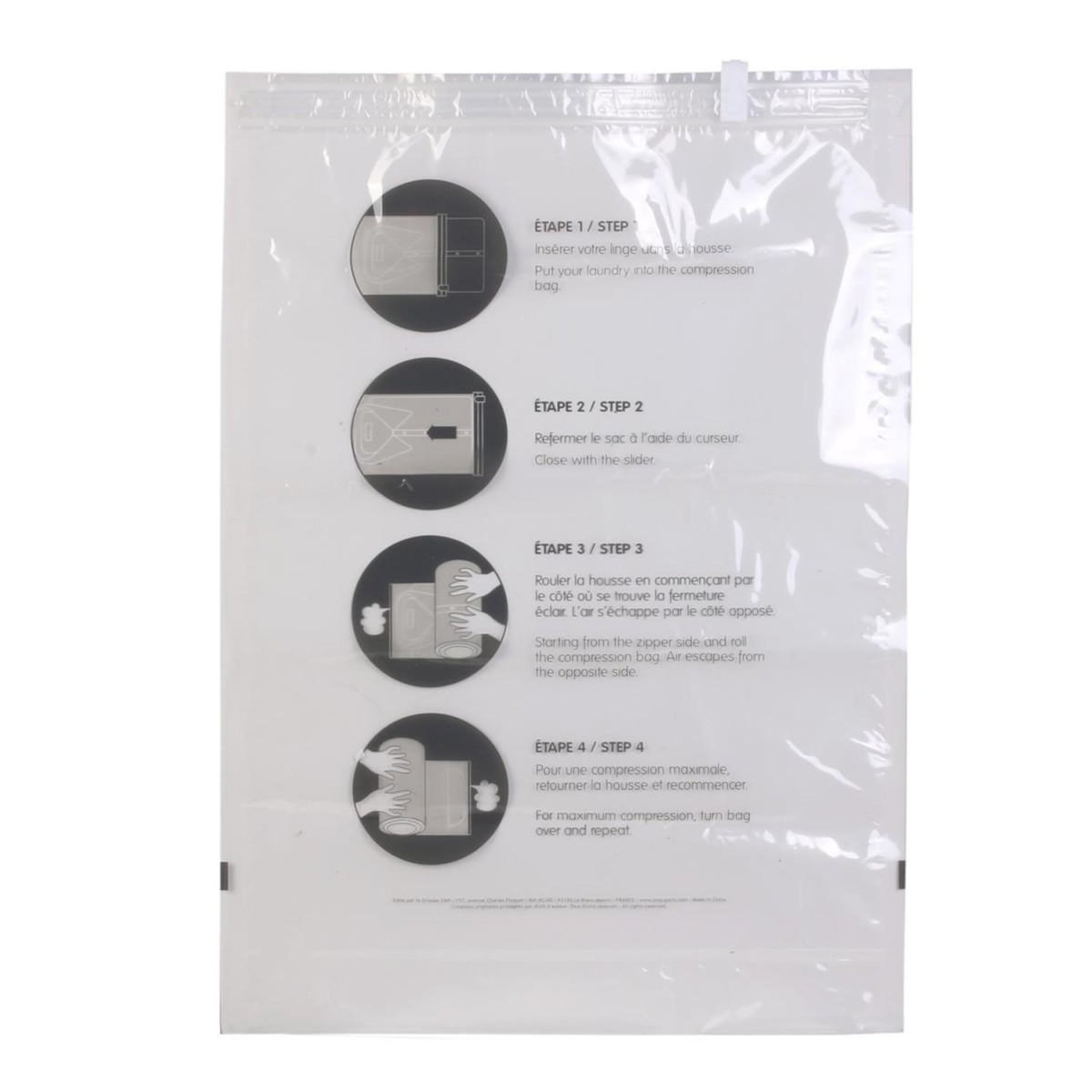 Paris Prix Lot de 2 Housses Vide Air  Transport  40x60cm Transparent