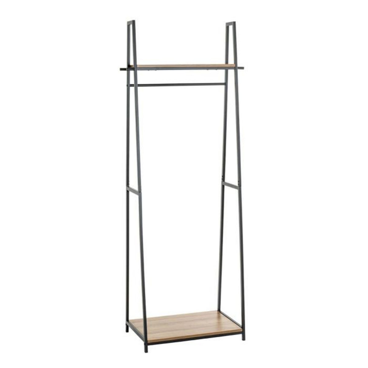 Paris Prix Portant à Vêtements Design  Miranda  166cm Chêne Foncé & Noir