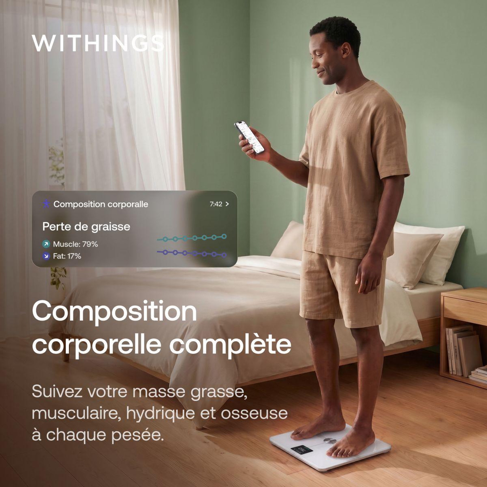 Voir la diapositive 3 : WITHINGS Pèse personne connecté Body Smart Blanc