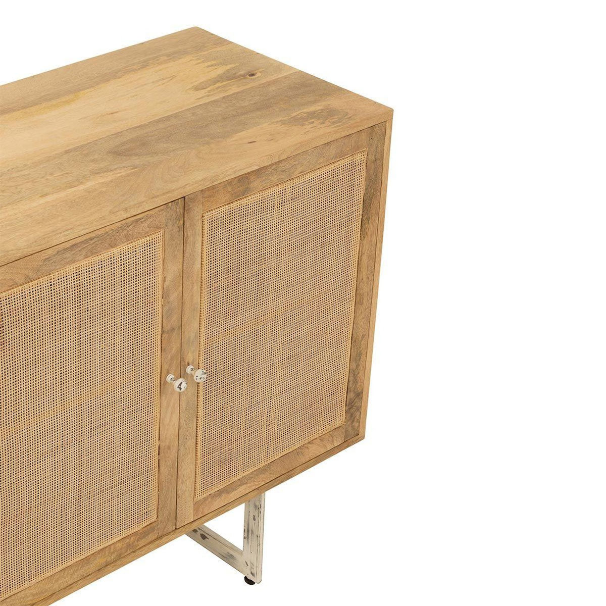 Paris Prix Buffet en Bois 4 Portes  Weaving  170cm Naturel
