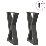 VIDAXL Pieds de table basse 2 pcs anthracite 28x(42-43,3) cm