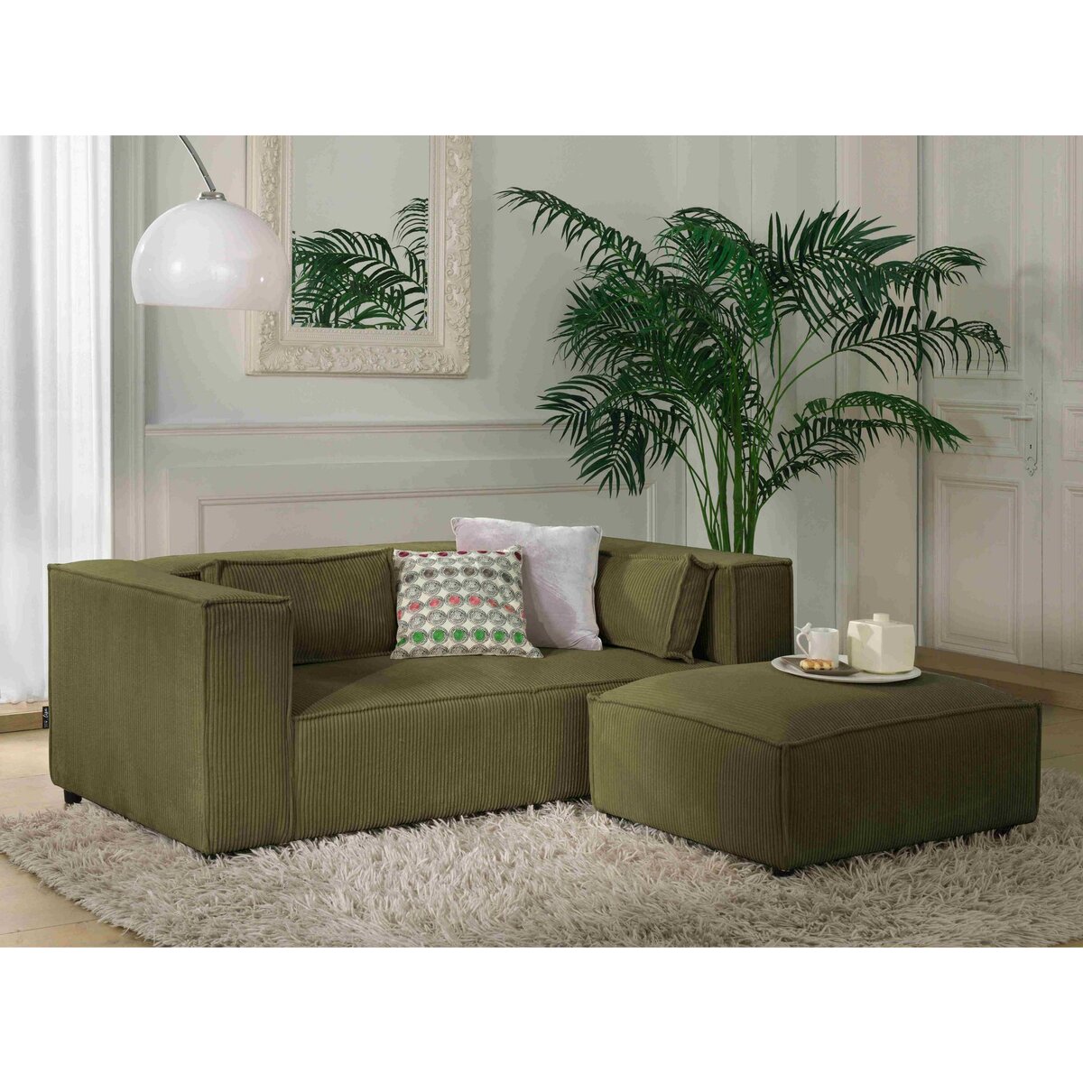 LISA DESIGN Stella - canapé fixe 2 places - en velours côtelé - style contemporain