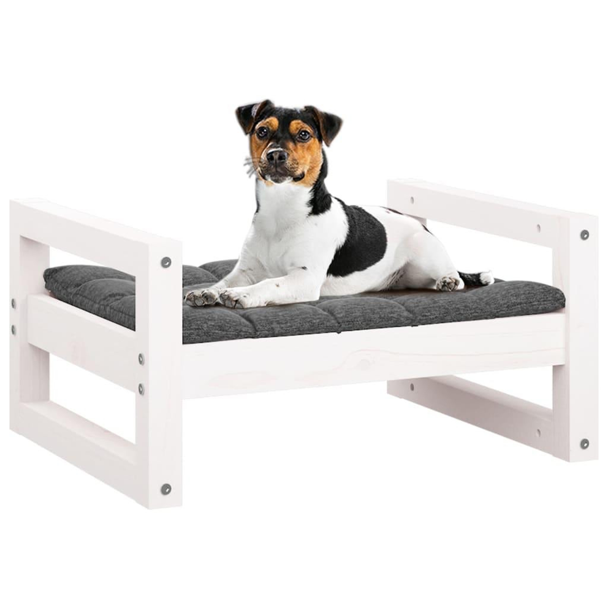 Voir la diapositive 4 : VIDAXL Lit pour chien Blanc 55,5x45,5x28 cm Bois de pin solide