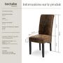 Voir la diapositive 6 : tectake Chaise de salle à manger avec revêtement en cuir synthétique marron foncé Lot de 2