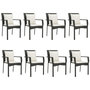 Voir la diapositive 4 : VIDAXL Ensemble a manger jardin 9pcs et coussins noir resine tressee