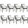 Voir la diapositive 4 : VIDAXL Ensemble a manger jardin 9pcs et coussins noir resine tressee