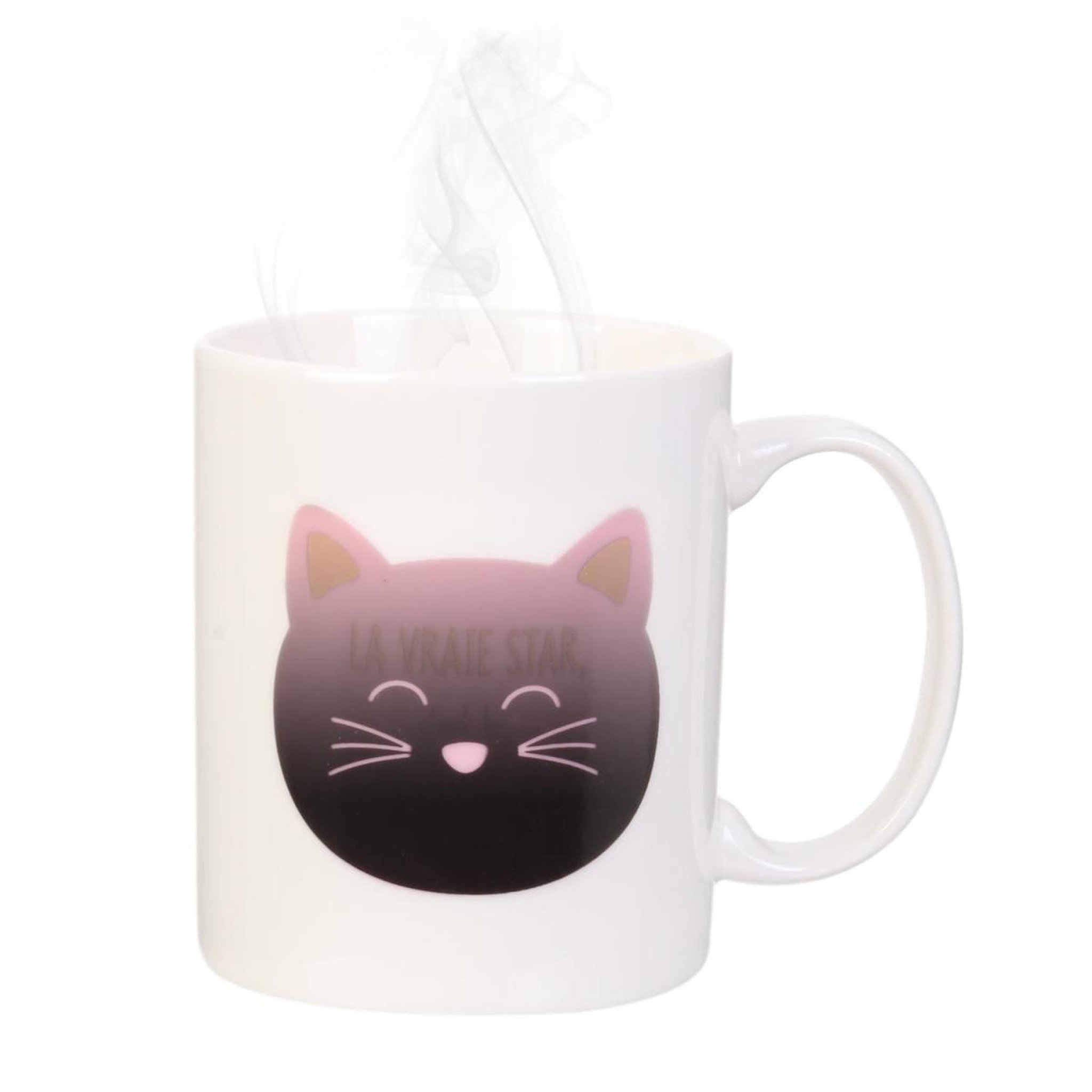 Voir la diapositive 2 : The concept Factory Mug magique en céramique  chat  35cl blanc