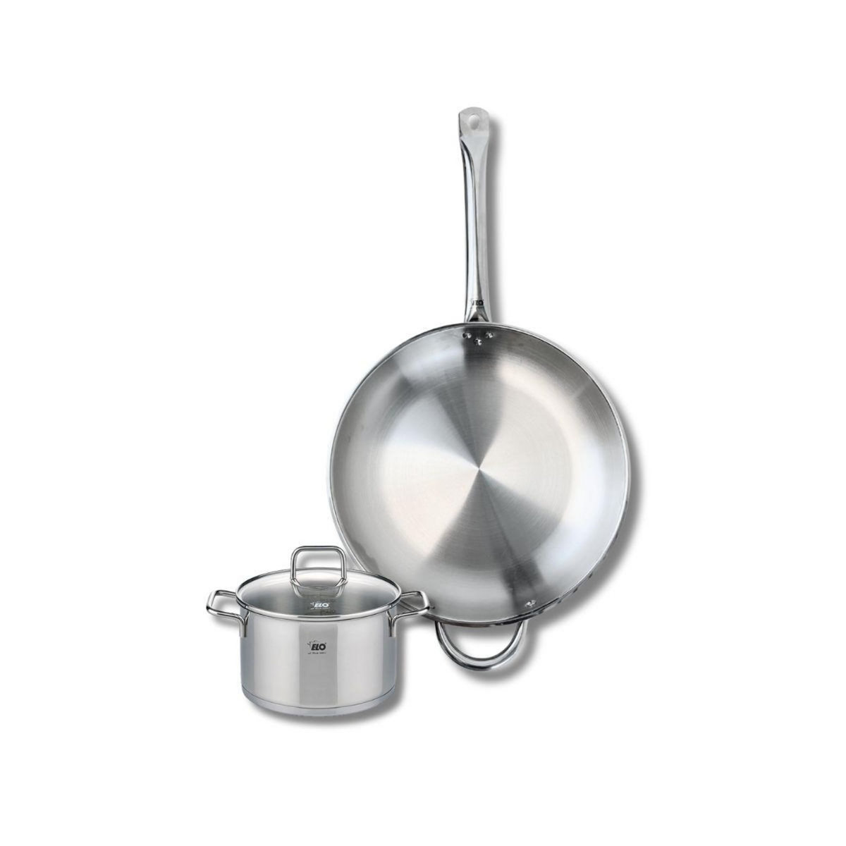 666 Barcelona Ensemble de 1 Poêle de cuisson 32 cm et 1 faitout 16 cm Elo Profi Citrin