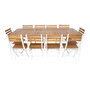 Voir la diapositive 5 : SWEEEK Table de jardin acacia avec coins arrondis, 10 chaises, 200 x 100 x 75 cm