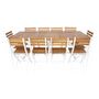 Voir la diapositive 5 : SWEEEK Table de jardin acacia avec coins arrondis, 10 chaises, 200 x 100 x 75 cm
