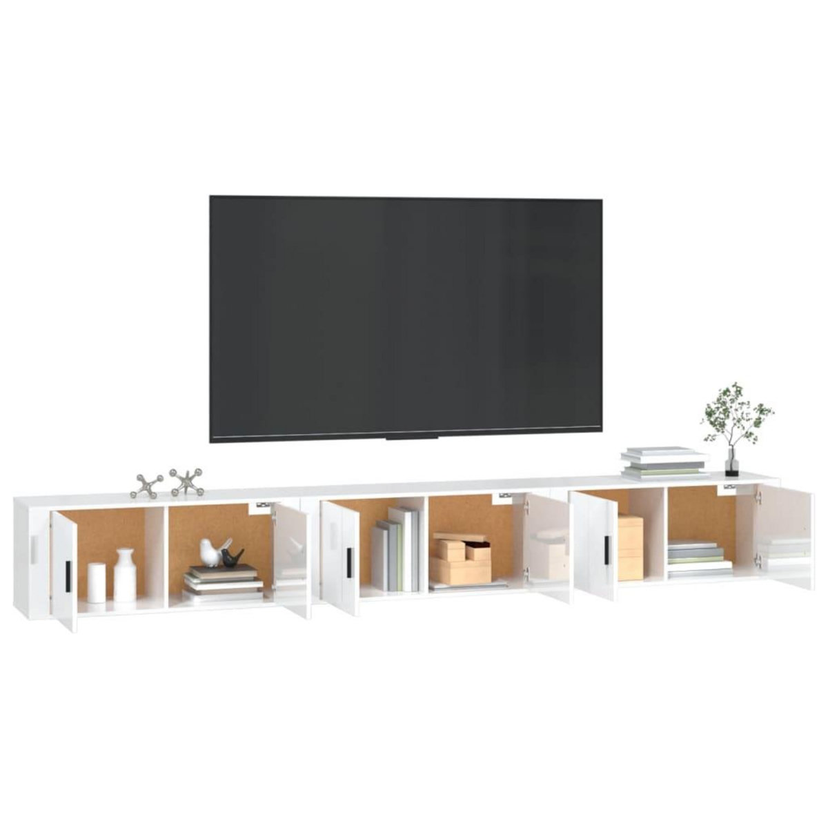 VIDAXL Meubles TV muraux 3 pcs blanc brillant 100x34,5x40 cm
