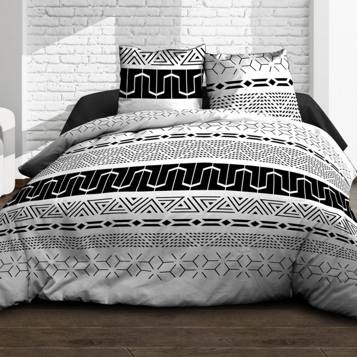 Kaliss Parure 4 pièces Graphic 2 personnes 100% coton 57 fils