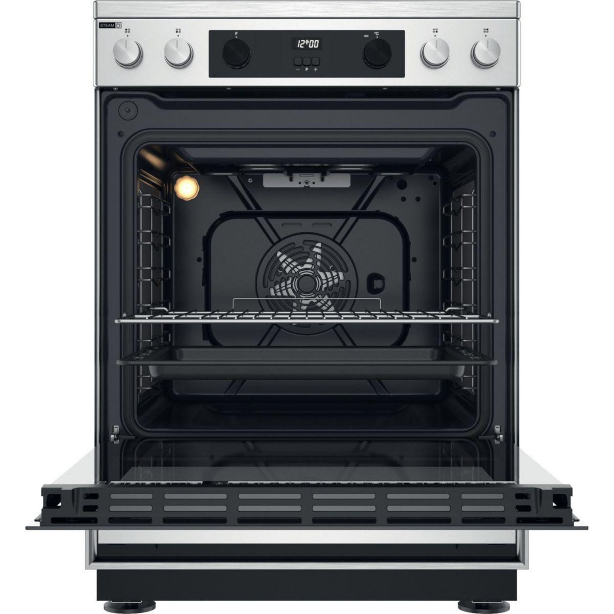 Whirlpool Cuisinière vitrocéramique WS68V8CCX/FR Steam+