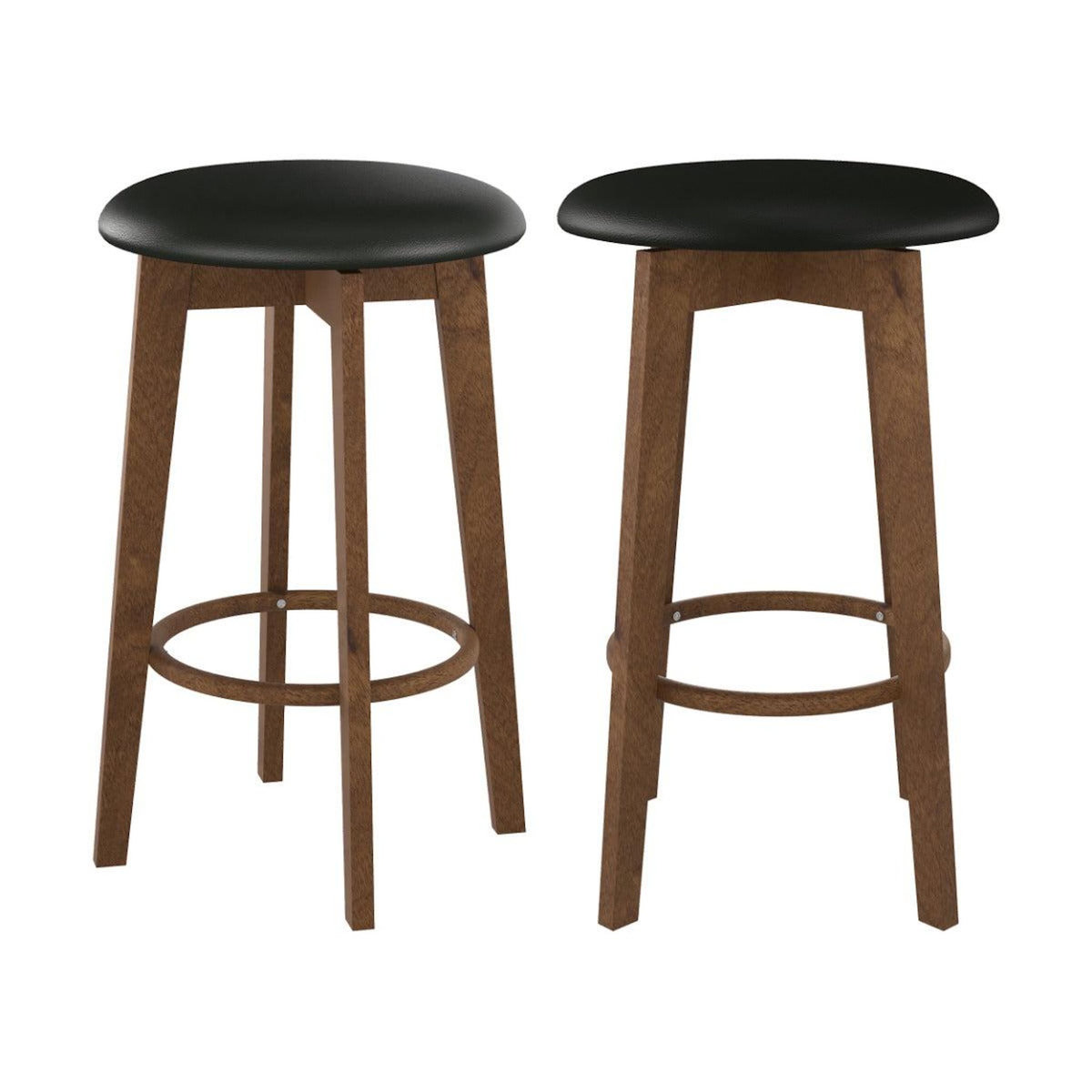 Rendez vous déco Lot de 2 tabourets pour îlot central 66 cm en cuir synthétique noir-Vahina